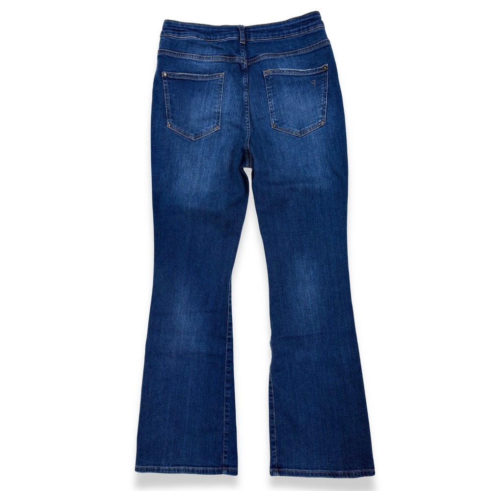 Pilcro and the Letterpress The Icon Flare Jeans Medium Blue 32 70s Boho Chic - Picture 3 of 10
